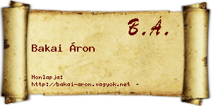 Bakai Áron névjegykártya